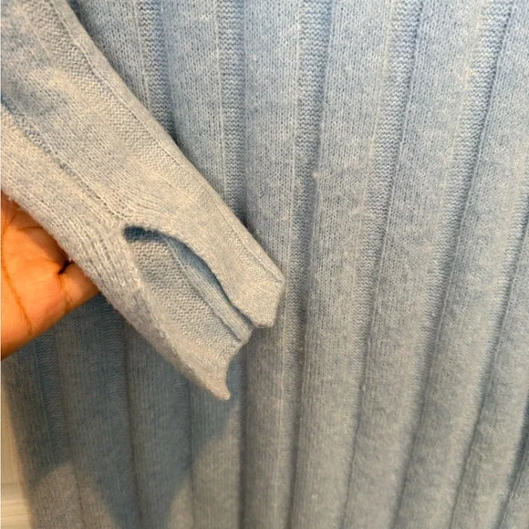 H&M Light Blue Ribbed Knit Midi Dress - Picture 3 of 7